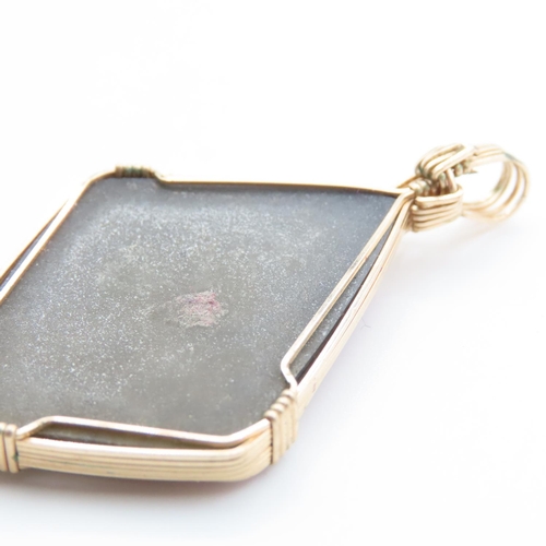 1349 - Drusy Crystal Pendant Set in 9 Carat Yellow Gold 5cm High