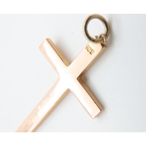 1362 - 9 Carat Rose Gold Cut Cross Pendant 3.5cm High