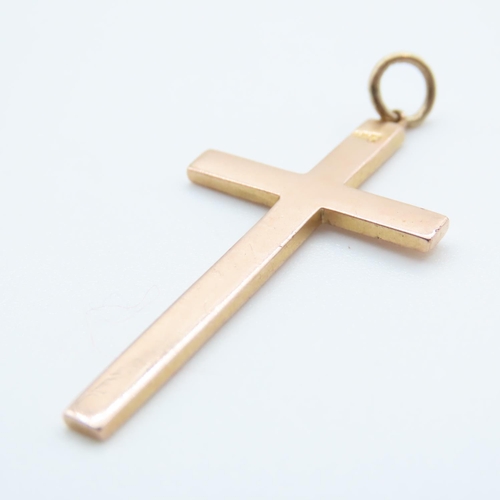 1362 - 9 Carat Rose Gold Cut Cross Pendant 3.5cm High