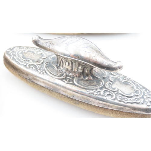 146 - Three Silver Mounted Nail Buffers Largest Approximately 4 Inches Wide