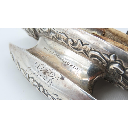 146 - Three Silver Mounted Nail Buffers Largest Approximately 4 Inches Wide