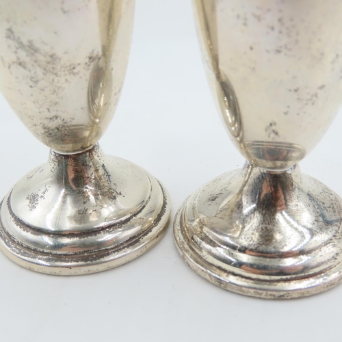 149 - Pair of Silver Pedestal Form Table Salts Each Approximately 4 Inches High