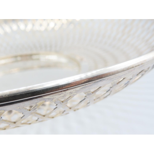 150 - Large Silver Plated Circular Form Table Bread Dish Filigree Decorated Attractively Detailed Approxim... 