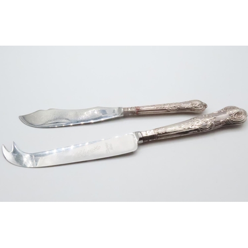 1559 - Silver Handle Stainless Steel Butter and Cheese Knives