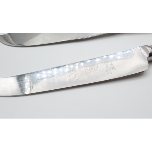 1559 - Silver Handle Stainless Steel Butter and Cheese Knives