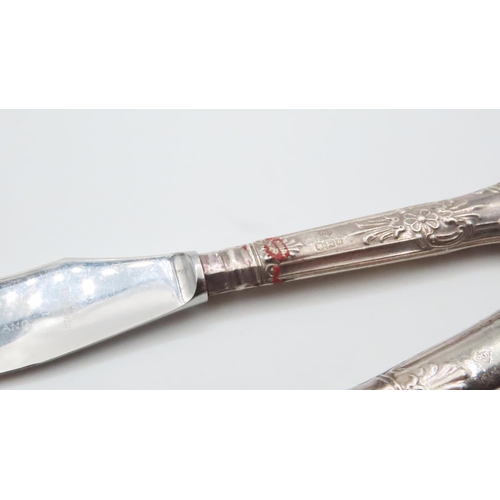 1559 - Silver Handle Stainless Steel Butter and Cheese Knives