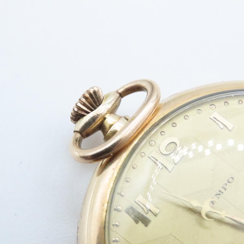 1563 - Vintage Filled Gold Half Hunter Pocketwatch 4cm Diameter