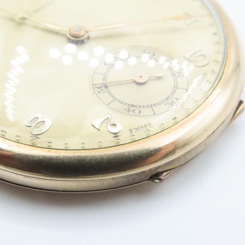 1563 - Vintage Filled Gold Half Hunter Pocketwatch 4cm Diameter