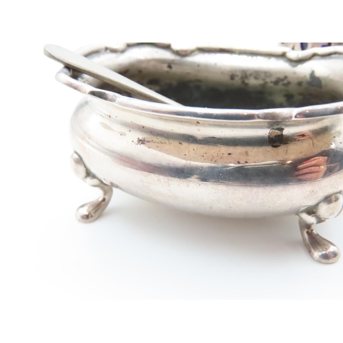 1572 - Silver Table Salt and Mustard Pot with Silver Spoon