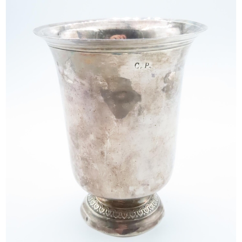 1580 - Silver Beaker of Restrained Form Turned Pedestal Base Approximately 5 Inches High