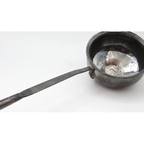 1581 - Georgian Silver Ladle with Turned Handle 60cm Long