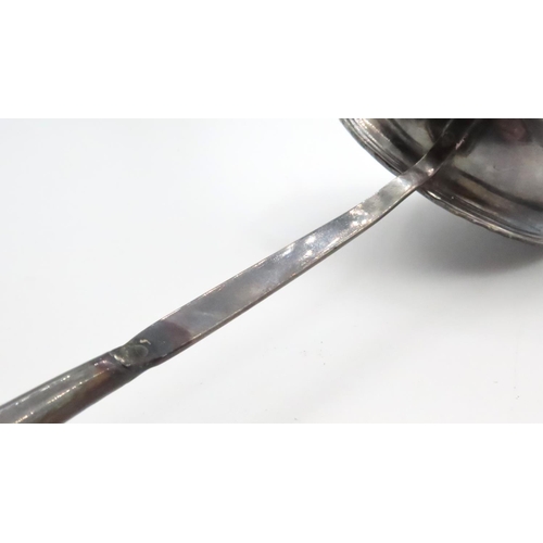 1581 - Georgian Silver Ladle with Turned Handle 60cm Long