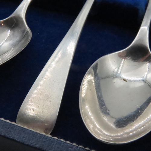 1584 - Set of Six Silver Tea Spoons in Presentation Case Each 12cm Long