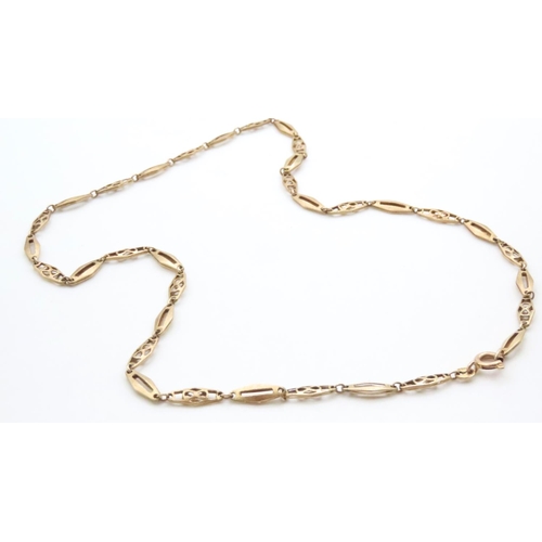 1596 - Ladies 9 Carat Yellow Gold Fancy Link Necklace 40cm Long