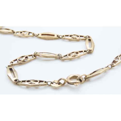 1596 - Ladies 9 Carat Yellow Gold Fancy Link Necklace 40cm Long