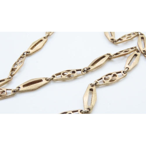 1596 - Ladies 9 Carat Yellow Gold Fancy Link Necklace 40cm Long