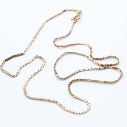 1597 - 9 Carat Yellow Gold Snake Chain Necklace 42cm Long