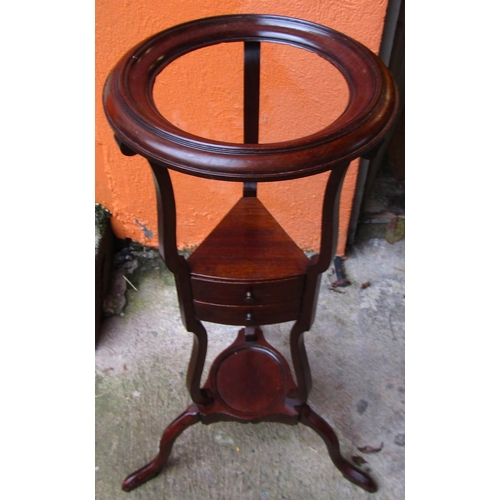 16 - Mahogany Stand Shaped End Supports Twin Drawers to Mid Section