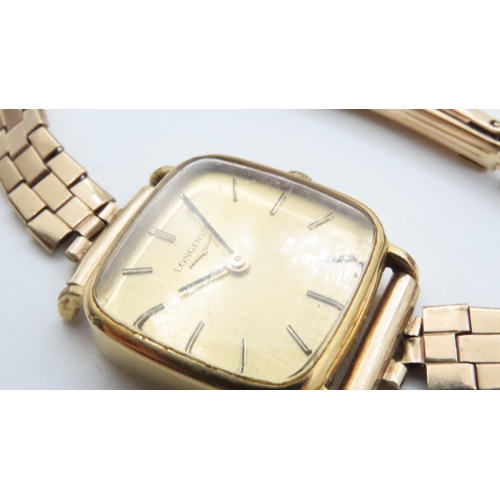 1608 - Ladies Longines Watch with 9 Carat Yellow Gold Bracelet Straps Quartz Movement