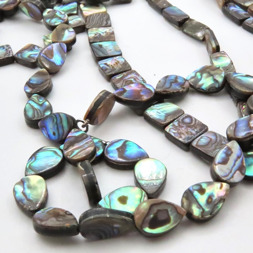 1625 - Various Rainbow Abalone Shell Necklaces Quantity as Photographed