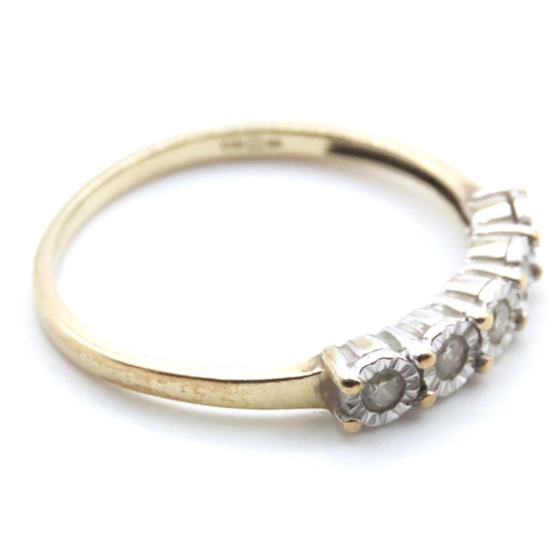 1626 - Five Stone Diamond Ring Mounted on 9 Carat Yellow Gold Ring Size R