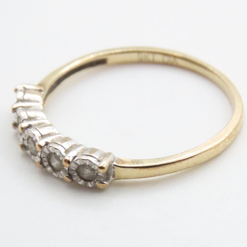 1626 - Five Stone Diamond Ring Mounted on 9 Carat Yellow Gold Ring Size R