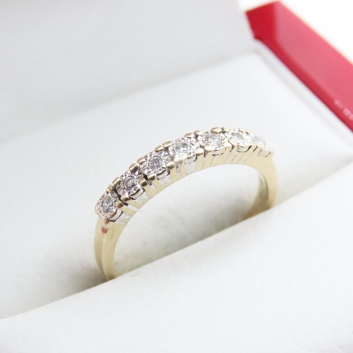 1634 - Seven Stone Diamond Ring Set in 9 Carat Yellow Gold Ring Size L