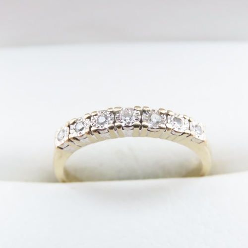 1634 - Seven Stone Diamond Ring Set in 9 Carat Yellow Gold Ring Size L