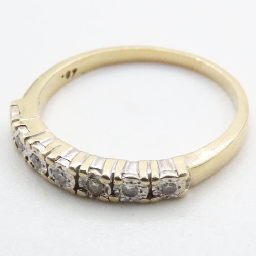 1634 - Seven Stone Diamond Ring Set in 9 Carat Yellow Gold Ring Size L