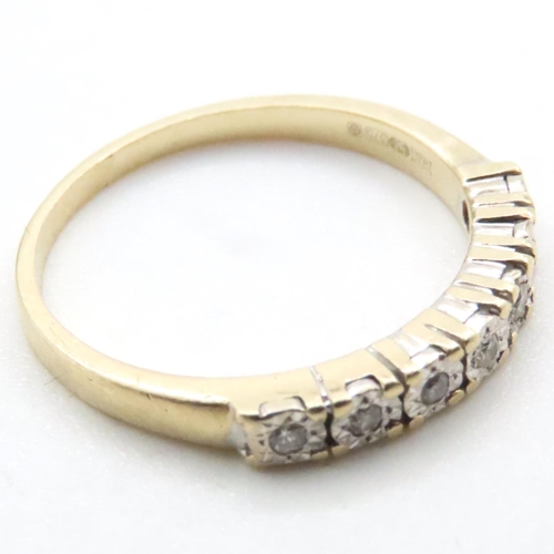 1634 - Seven Stone Diamond Ring Set in 9 Carat Yellow Gold Ring Size L