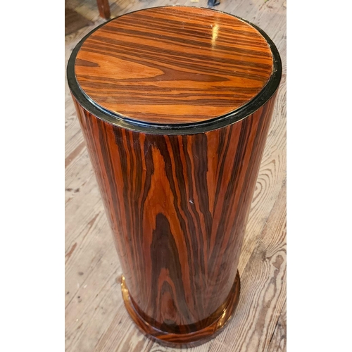 164 - Rosewood Circular Form Pedestal Circular Plinth Base Approximately 30 Inches High