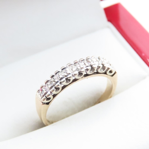 1649 - Diamond Set Half Eternity Ring Set in 9 Carat Yellow Gold Ring Size N