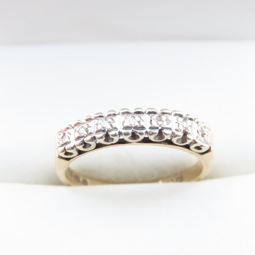 1649 - Diamond Set Half Eternity Ring Set in 9 Carat Yellow Gold Ring Size N