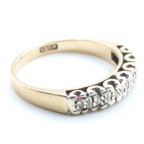 1649 - Diamond Set Half Eternity Ring Set in 9 Carat Yellow Gold Ring Size N