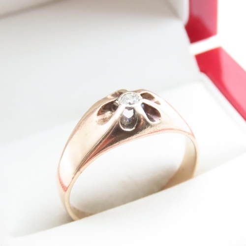 1650 - Diamond Solitaire Ring Set in 9 Carat Rose Gold Ring Size U and a Half