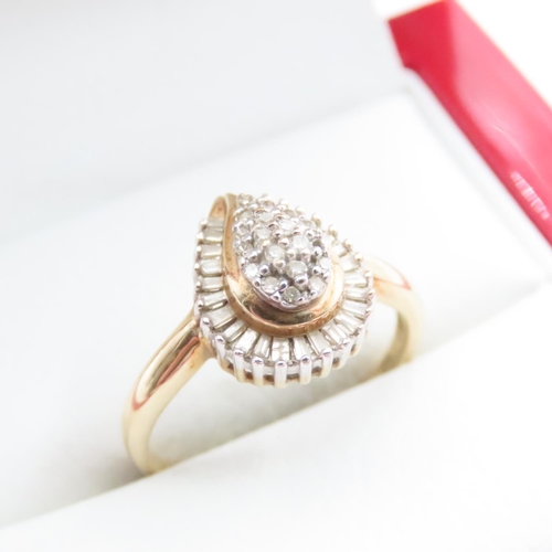 1655 - Diamond Cluster Ring Mounted in 10 Carat Yellow Gold Ring Size O