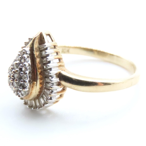 1655 - Diamond Cluster Ring Mounted in 10 Carat Yellow Gold Ring Size O