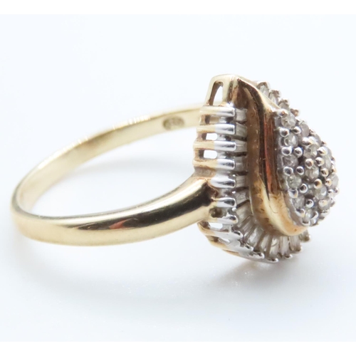 1655 - Diamond Cluster Ring Mounted in 10 Carat Yellow Gold Ring Size O