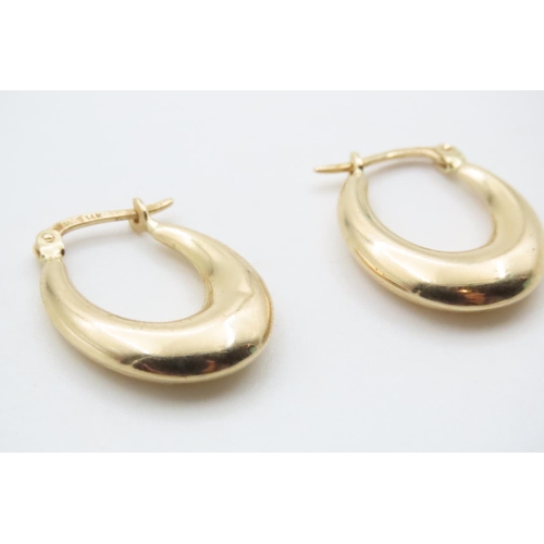 1663 - Pair of 14 Carat Yellow Gold Hoop Earrings 2cm High