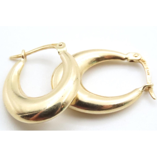 1663 - Pair of 14 Carat Yellow Gold Hoop Earrings 2cm High