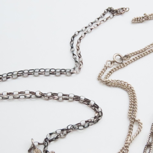 1666 - Two Silver Necklaces with Silver Bracelet