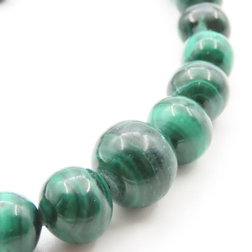 1685 - Graduated Bead Necklace Polished Malachite with 9 Carat Yellow Gold Clasp 50cm Long