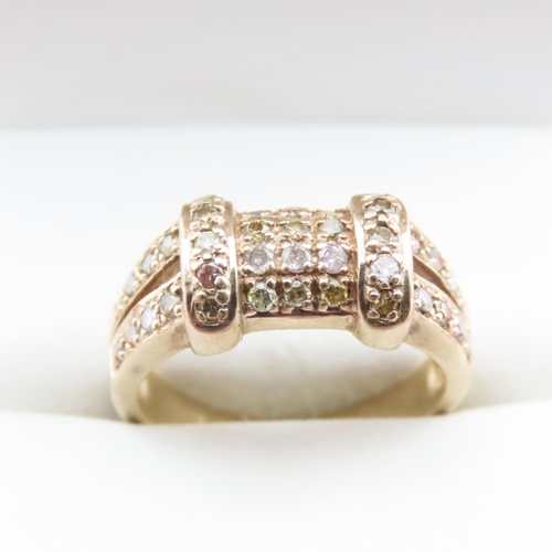 1706 - Ladies Diamond, Peridot, Pink Sapphire and Other Gemstone Set Ladies Ring Mounted on 9 Carat Yellow ... 