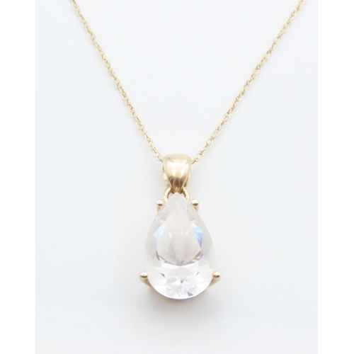 1712 - Gemstone Pendant Set in 14 Carat Yellow Gold 2cm High Further Set on 9 Carat Yellow Gold Chain 44cm ... 