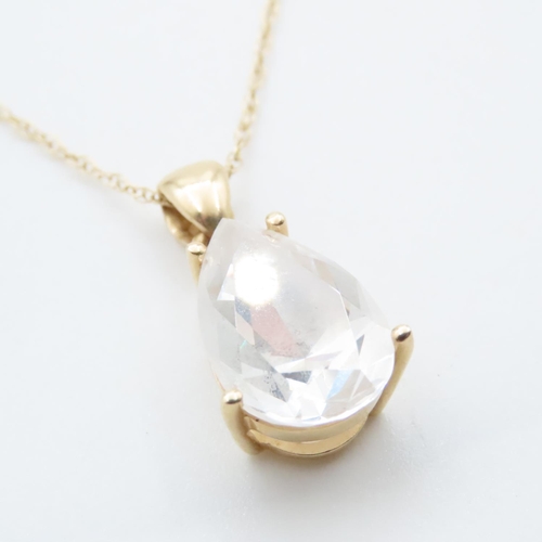 1712 - Gemstone Pendant Set in 14 Carat Yellow Gold 2cm High Further Set on 9 Carat Yellow Gold Chain 44cm ... 