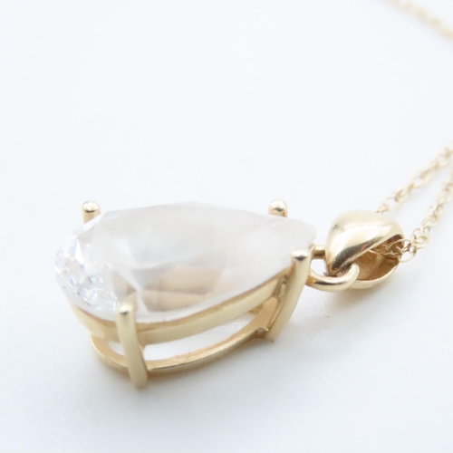 1712 - Gemstone Pendant Set in 14 Carat Yellow Gold 2cm High Further Set on 9 Carat Yellow Gold Chain 44cm ... 