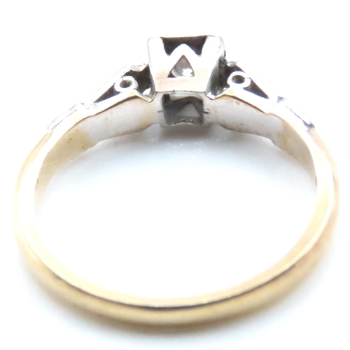 1715 - Diamond Solitaire Ring Platinum Set Further Diamond Decoration to Shoulders Mounted on 18 Carat Yell... 