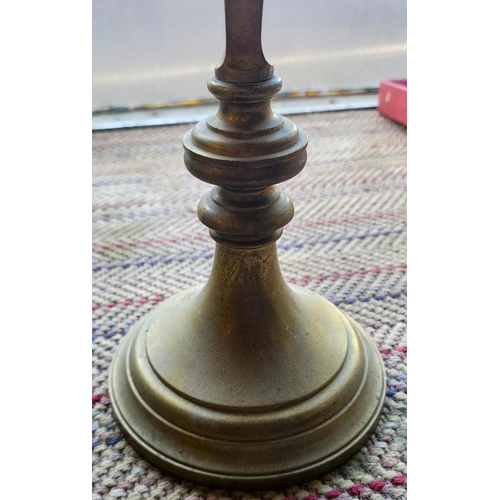 172 - Large Form Old Cast Brass Seven Sconce Candle Holder Pedestal Form Approximately 2ft Wide