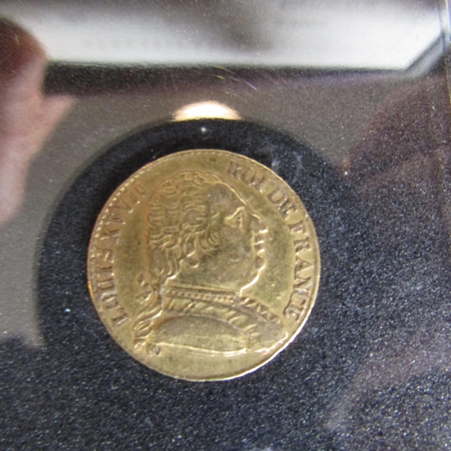 1741 - Twenty Franc Gold Coin Dated 1815 Contained within Presentation Box with Certificate