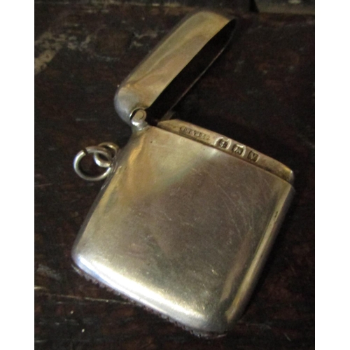 1742 - Silver Vesta Case Hinged Cover Striker to Base